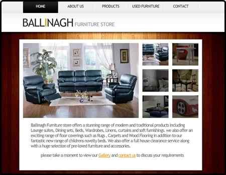 Archived Blade Web Designs project screenshot: Ballinagh Furniture