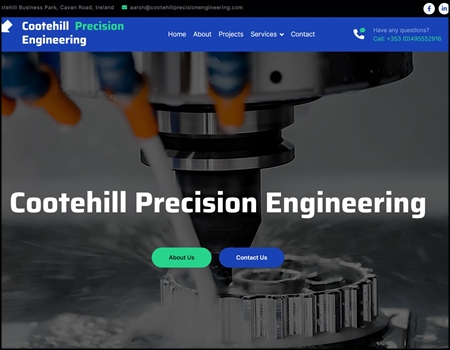 Archived Blade Web Designs project screenshot: Cootehill Precision
