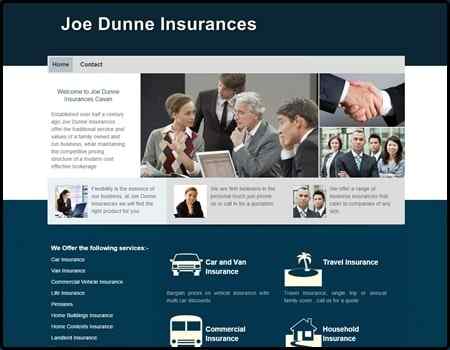 Archived Blade Web Designs project screenshot: Joe Dunne