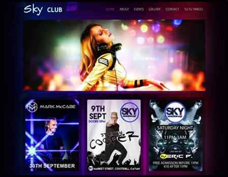 Archived Blade Web Designs project screenshot: Sky Club