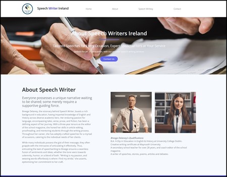 Archived Blade Web Designs project screenshot: Speech Writing