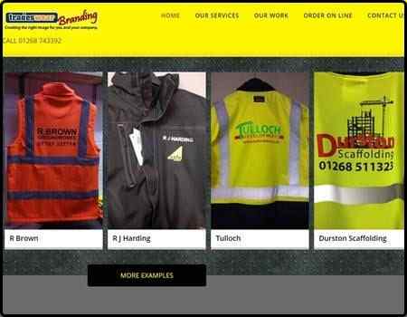 Archived Blade Web Designs project screenshot: Workwear Printing