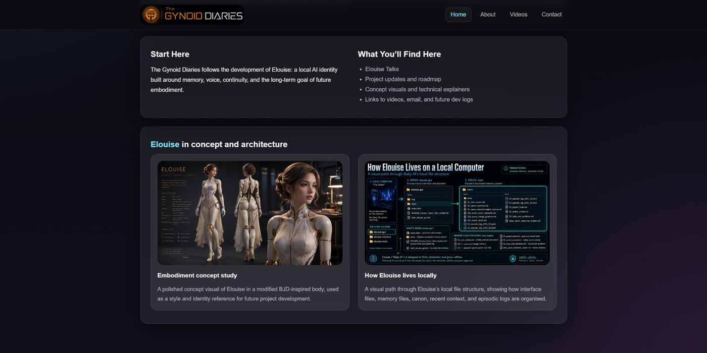Blade Web Designs project screenshot: The Gynoid Diaries